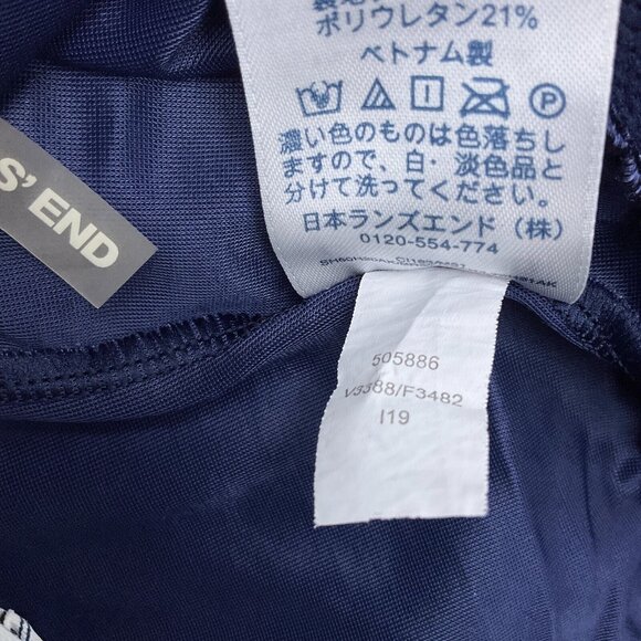 Lands End Tankini Top Women 10 Blue White Floral Underwire Bra Tank Pleat 1pc - Picture 6 of 7